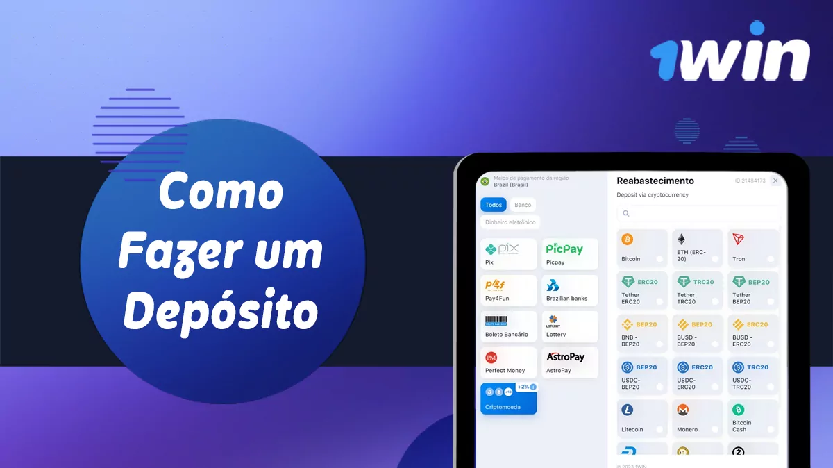Instruções para efetuar um depósito na 1Win Brasil