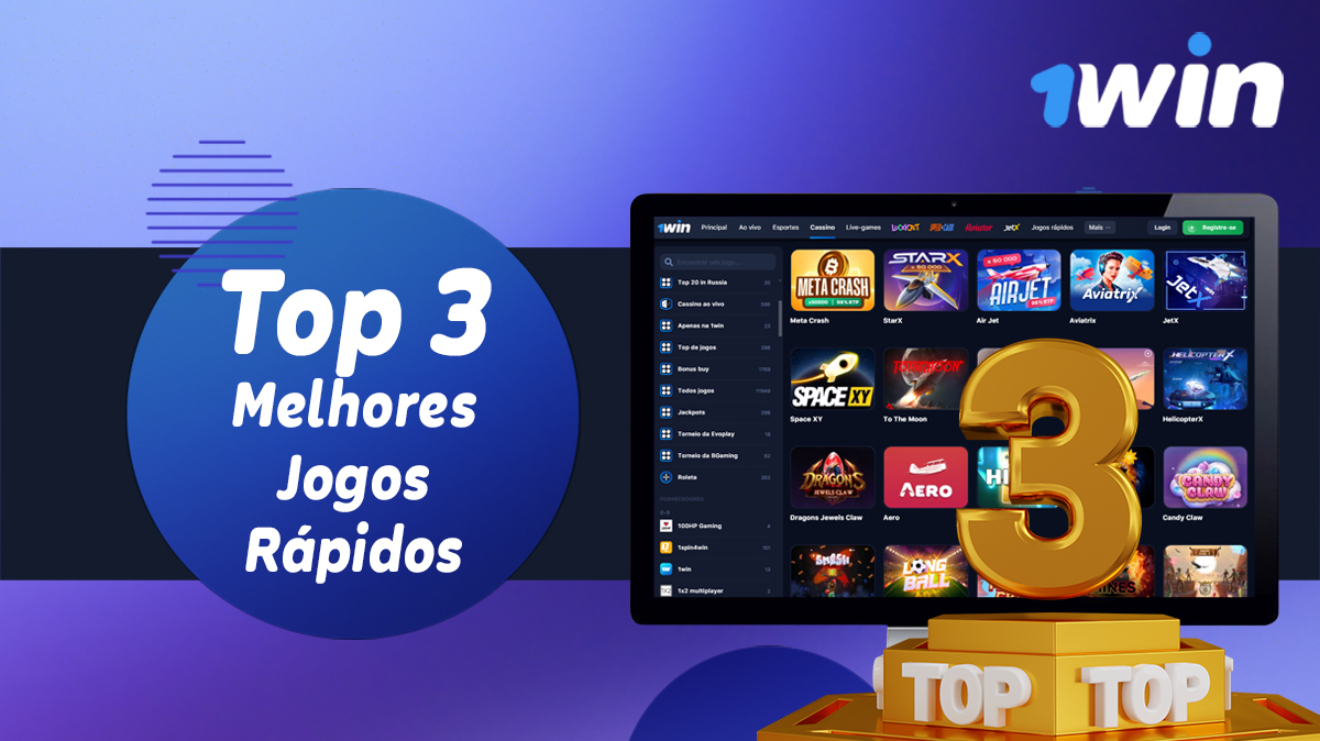 Os 3 melhores jogos de Rápidos no site de casino online 1Win Brasil 