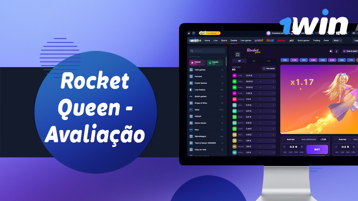Características gerais do jogo online Rocket Queen no site 1win