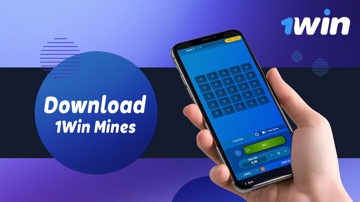 Aplicativo móvel 1win Brasil para jogar Mines 