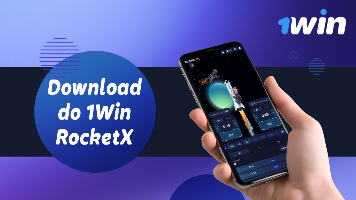 Aplicativo móvel 1win Brasil para o jogo Rocket X