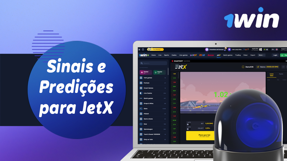 Usando sinais e previsões no jogo JetX no site do casino 1win